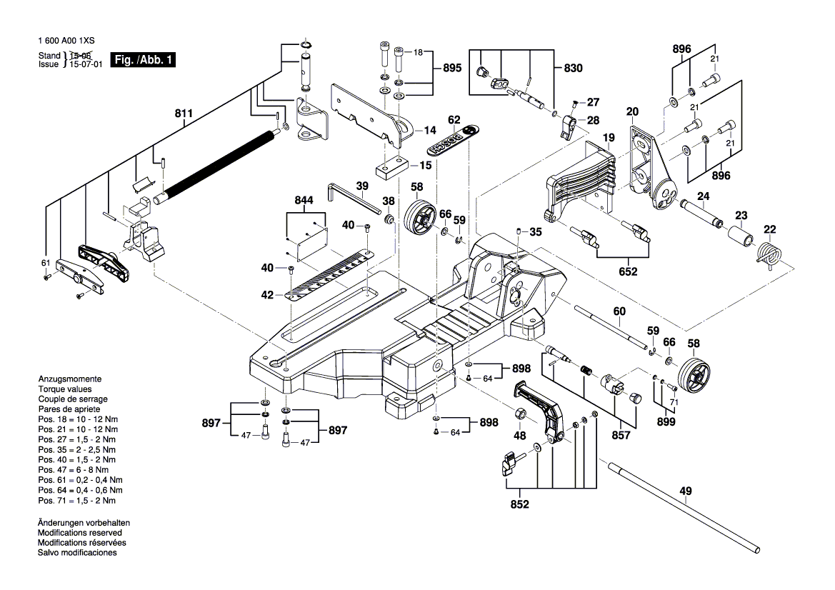 New Genuine Bosch 1619PA8988 Clamping Unit