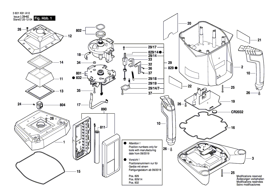 Nieuwe echte Bosch 2610A15840 Housing Assembly