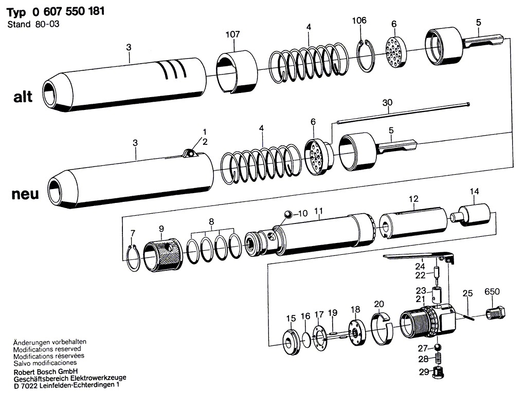 New Genuine Bosch 1607000027 Parts Set