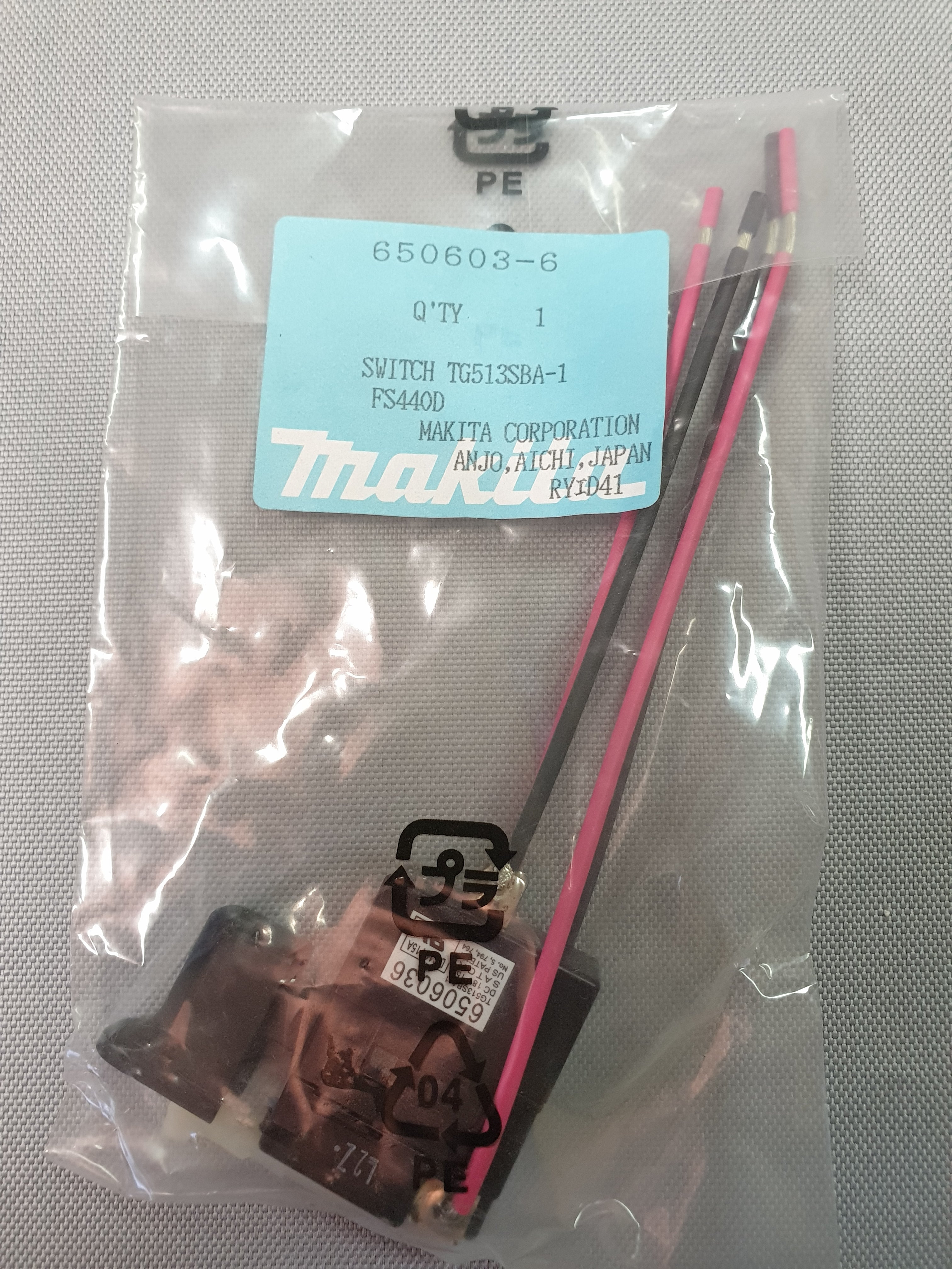 New Genuine Makita 650603-6 Switch TG513SBA-1 for BFS440 BFS450 DFS450