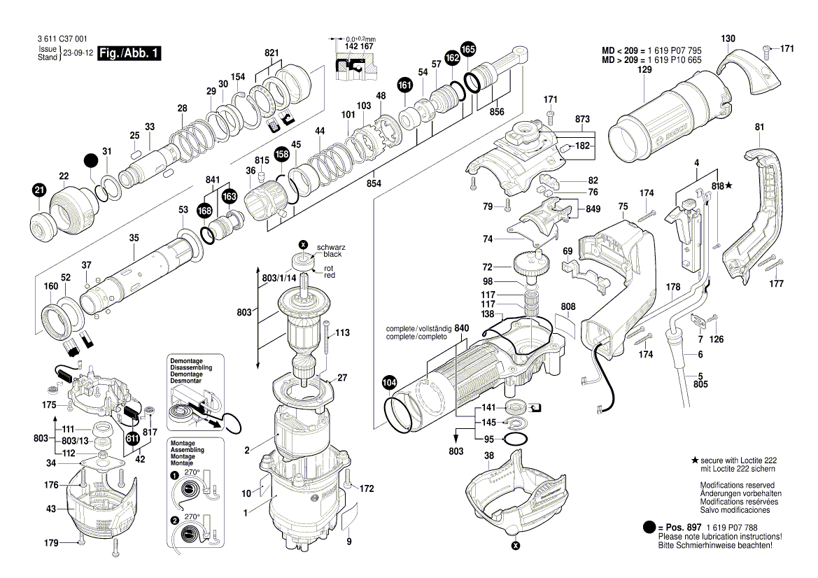 Nouveau véritable Bosch 1619p07748 Horaire d'outils