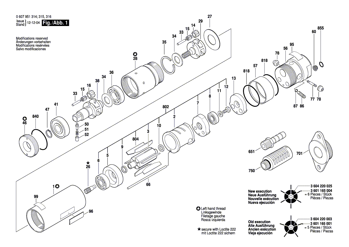 Ny ekte Bosch 1603124060 Trykkspindel