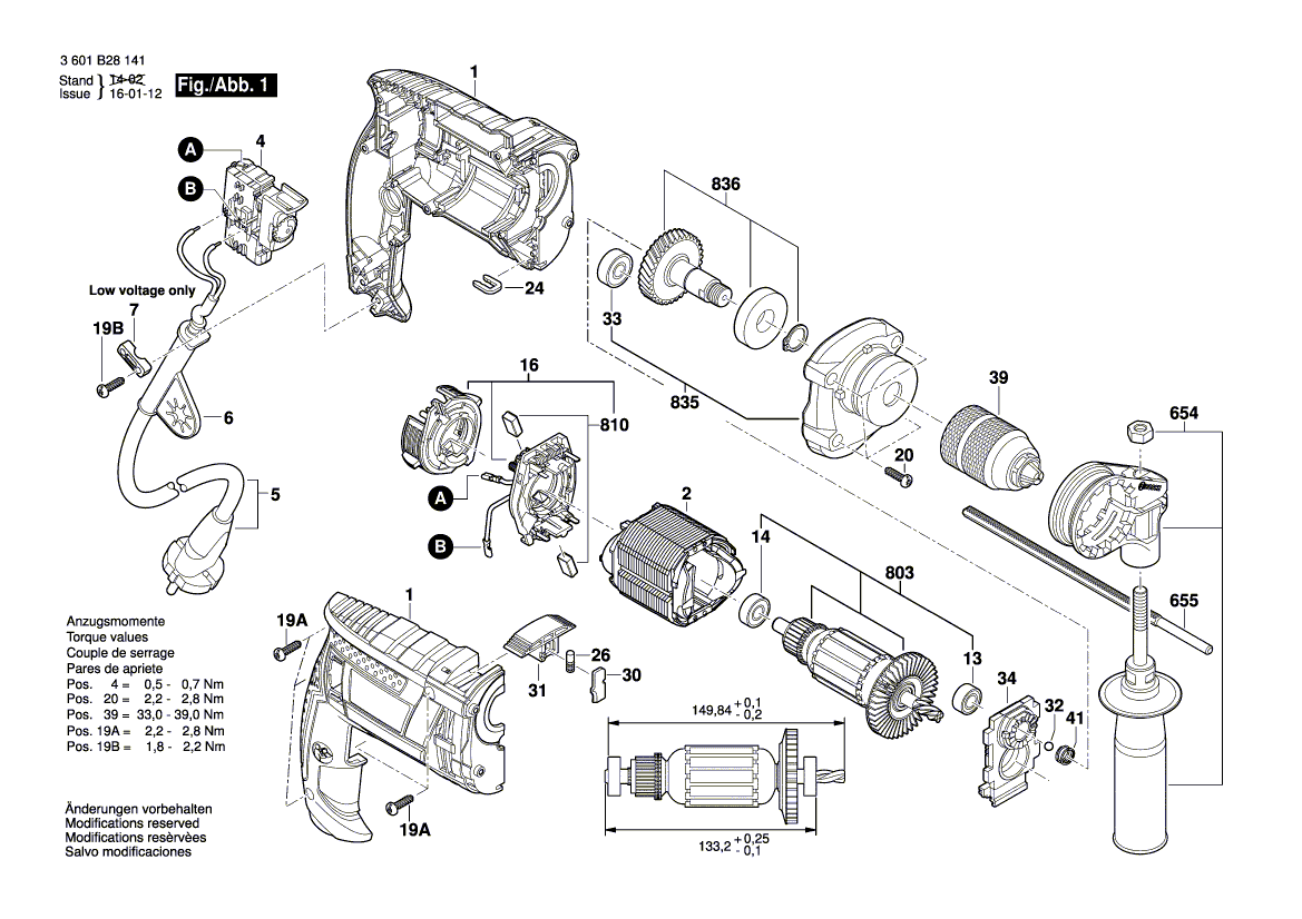 Nieuwe echte Bosch 1607200312 -schakelaar