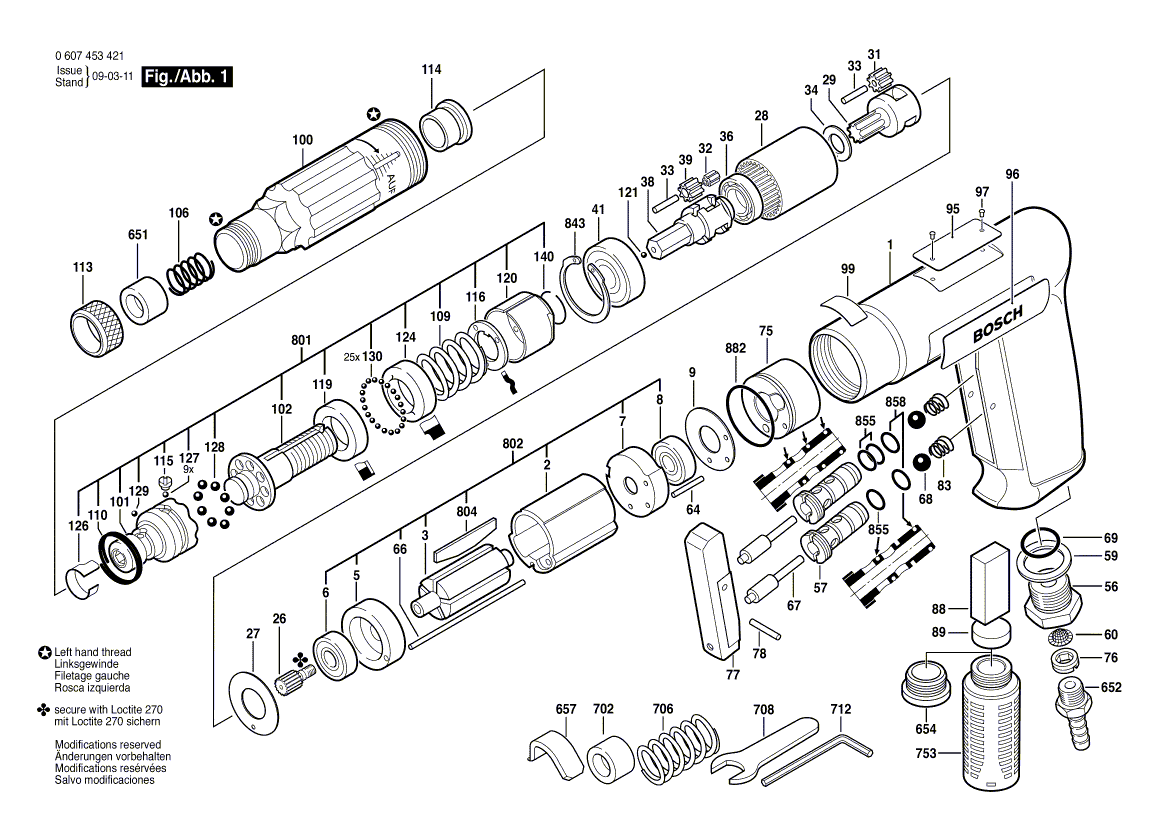 Nouveau véritable Bosch 3607031308 Assemblage de pièces de service