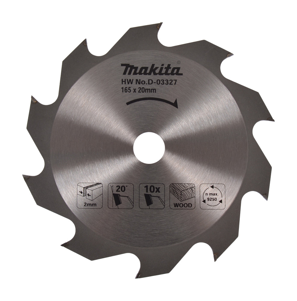 Neu Original Makita D-03327 TCT Sägeblatt 165x20x2,0mm 10Z