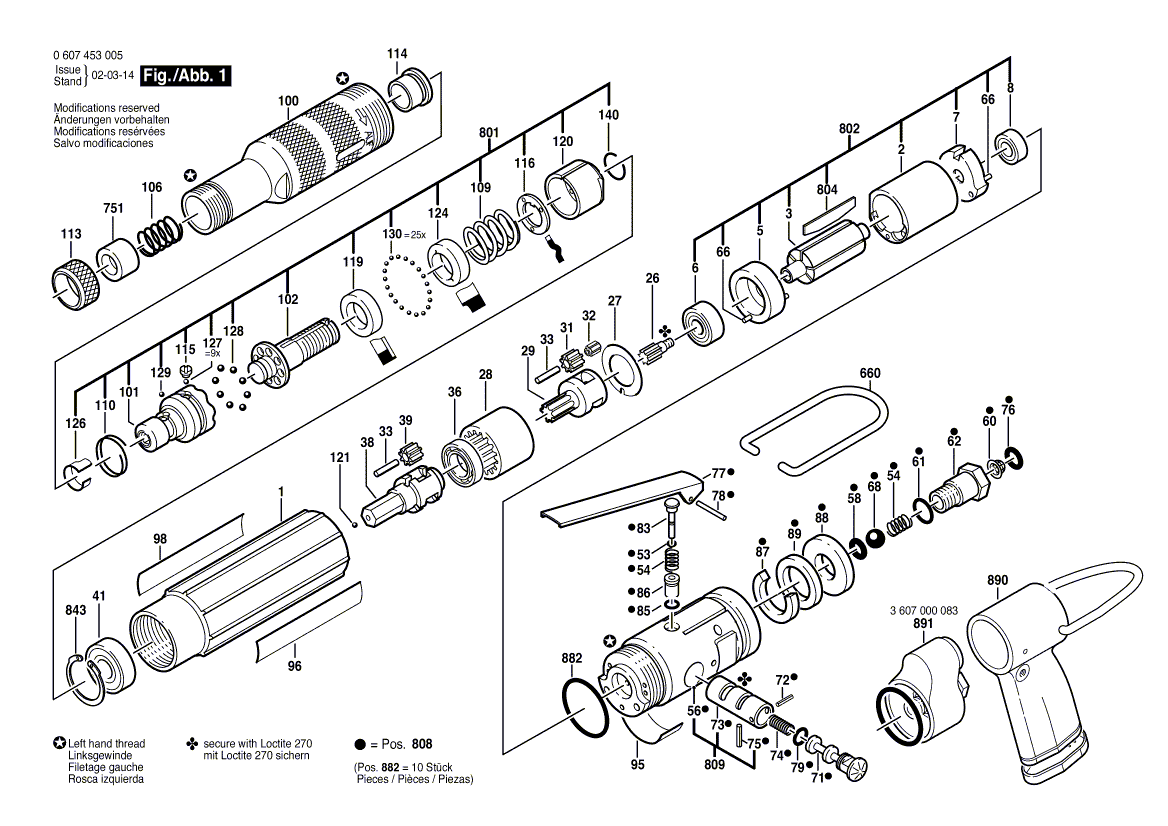 Nouveau véritable Bosch 3607031359 Assemblage de pièces de service