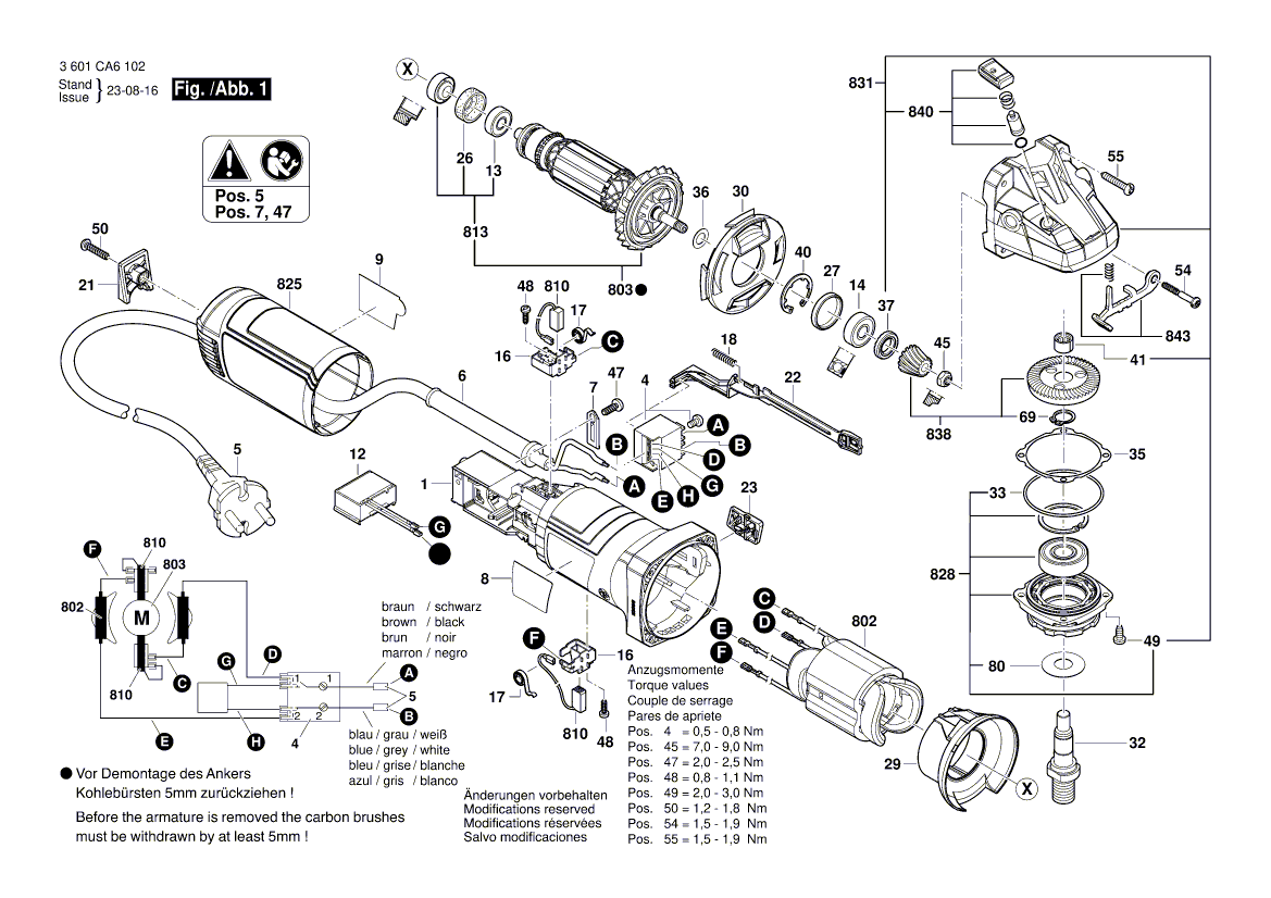 Nouveau véritable broche Bosch 1619p15210