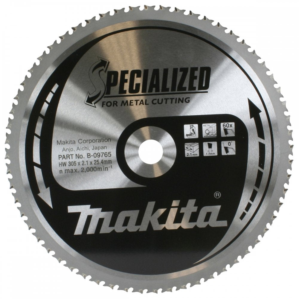 Ny ekte Makita B-09765 Saw Blade for stålskjæring 305x2.1x25.4mm T60