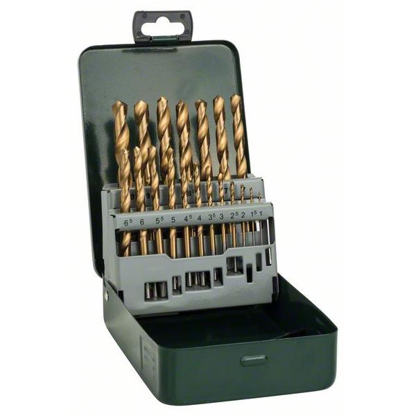 New Genuine Bosch 2607019437 Metal Drill Bit HSS-TiN, DIN 338 Set 19 Pieces