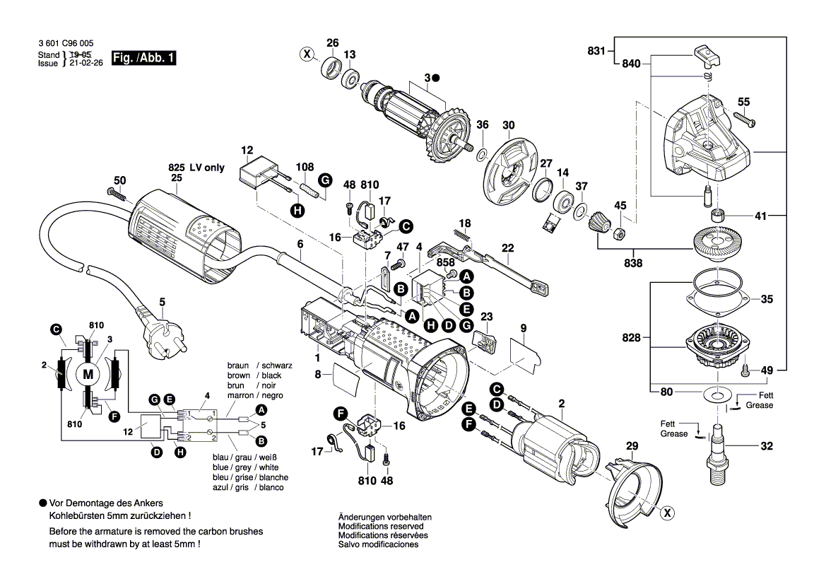 Nouveau véritable bosch 1604460339 Cordon d'alimentation