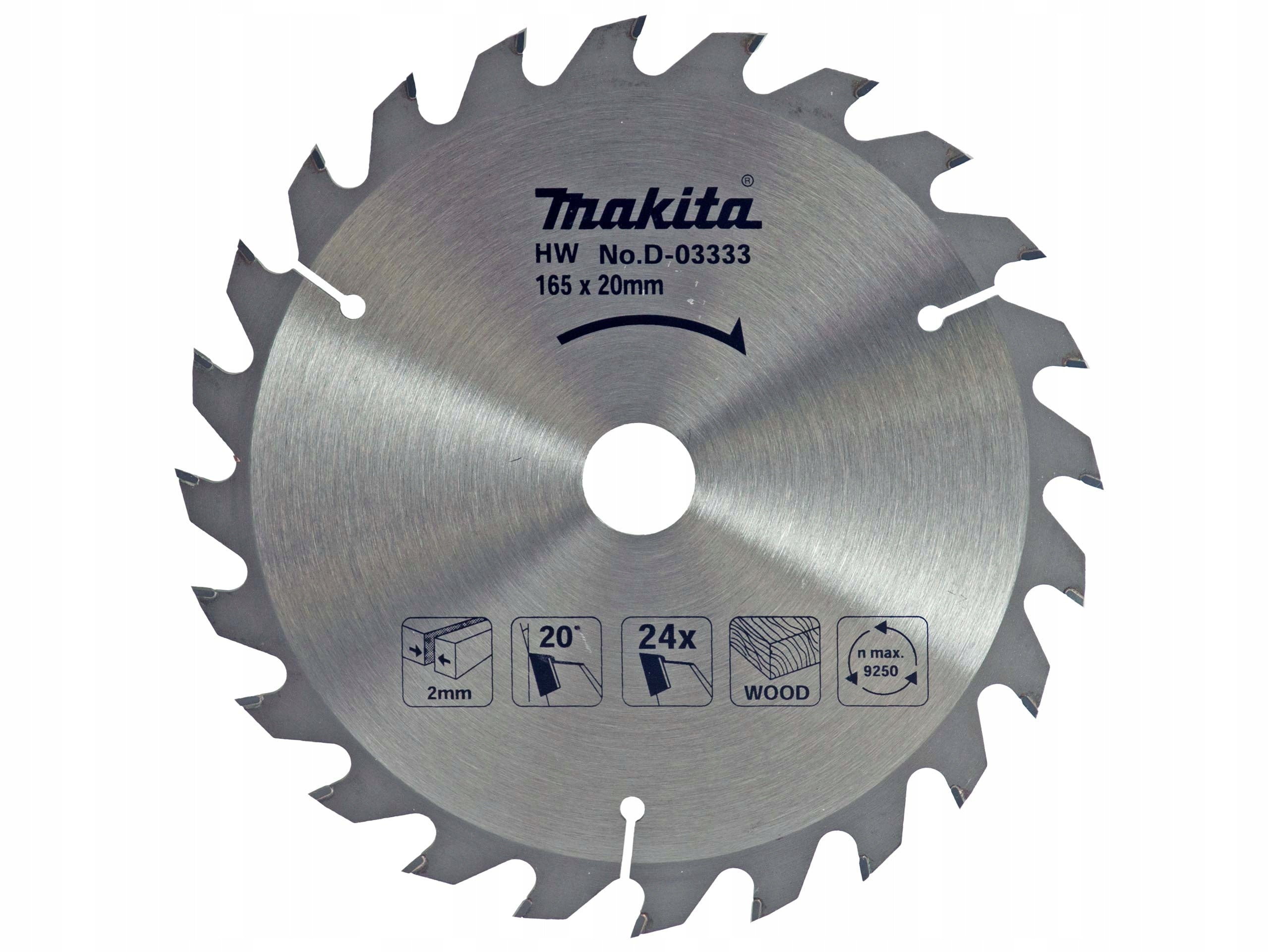 Новое оригинальное пильное полотно Makita D-03333 TCT 165x20x2,0mm 24T 20° 5603R 5604R