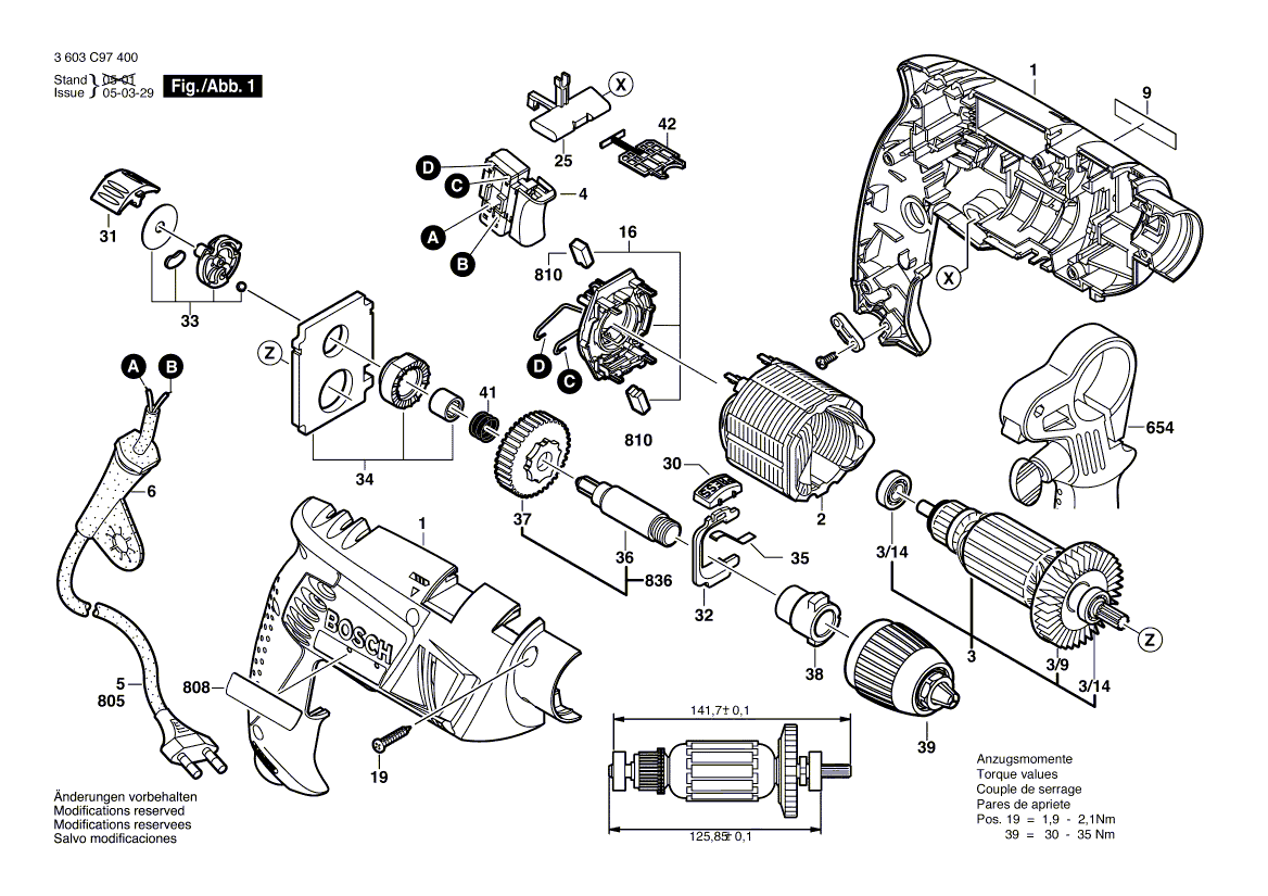 Новый оригинальный комплект угольных щеток Bosch 2610391290