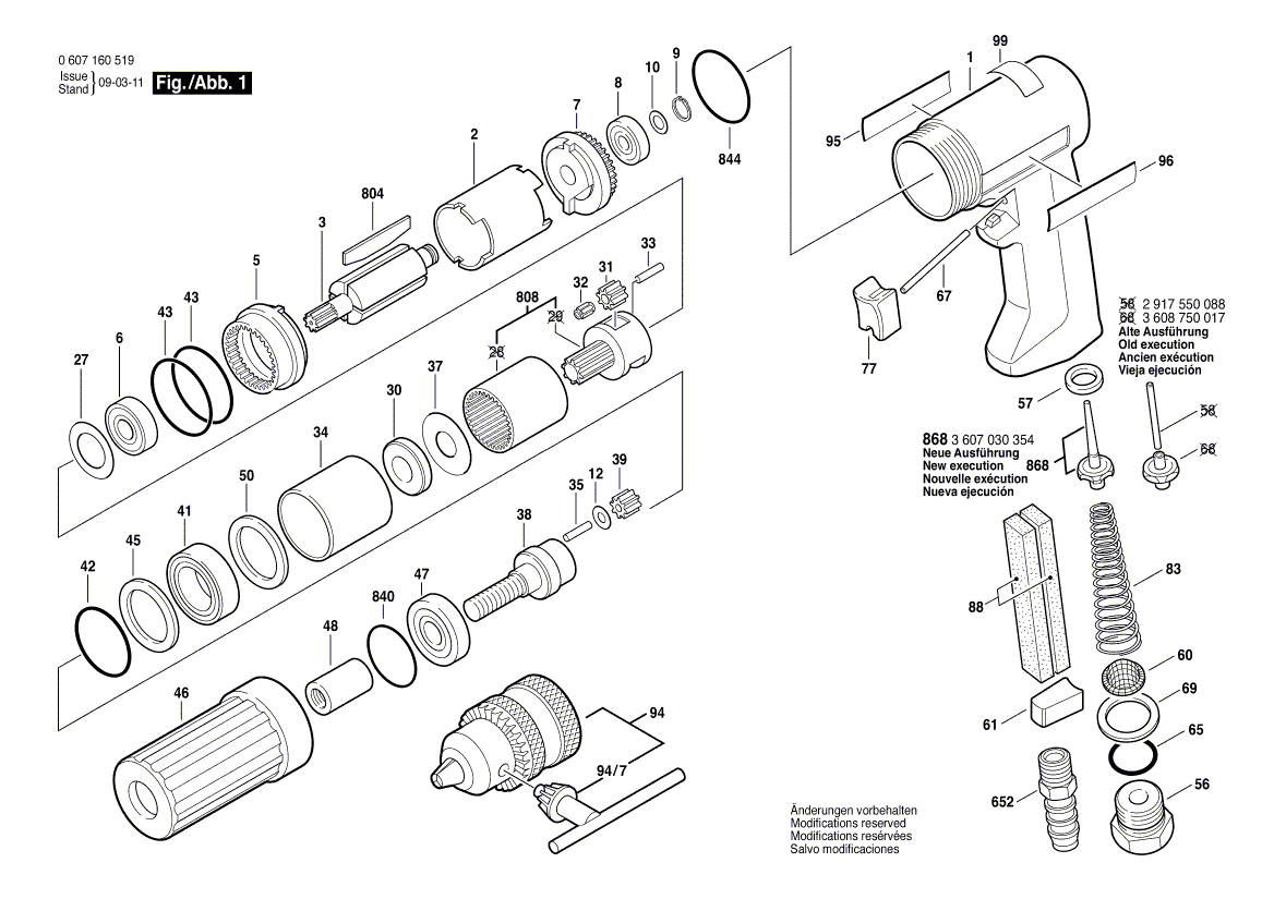 Nouveau véritable Bosch 3607031322 Assemblage de pièces de service