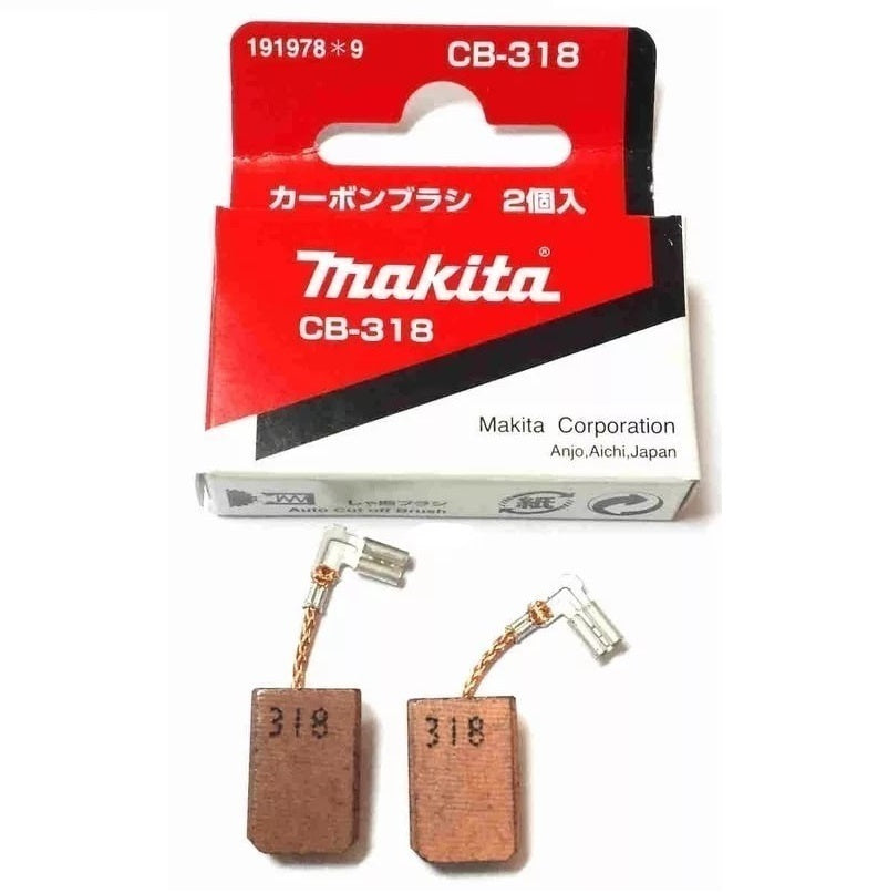 Nieuwe echte Makita 191978-9 Koolstofborstels CB-318 voor BO6040 GD0800C PW5000