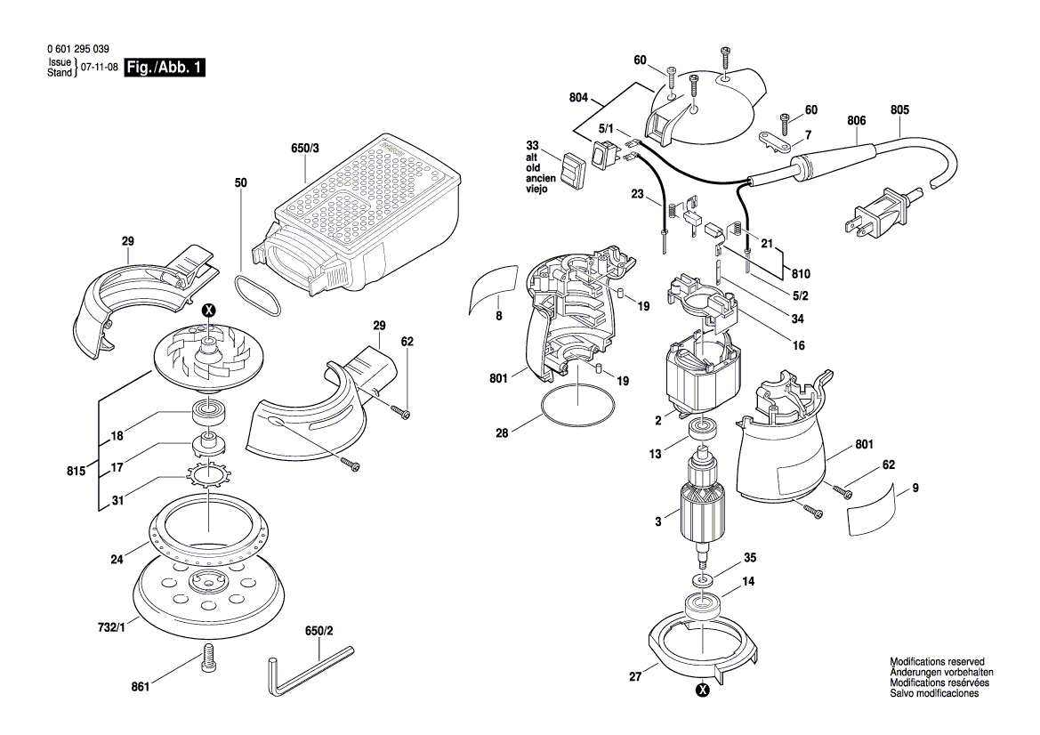 Neuer Original-Bürstenhalter von Bosch 2610911975