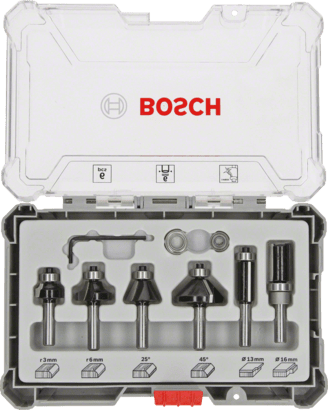 Новый оригинальный набор фрез Bosch 2607017468 для обрезки и кромки, 6 предметов для