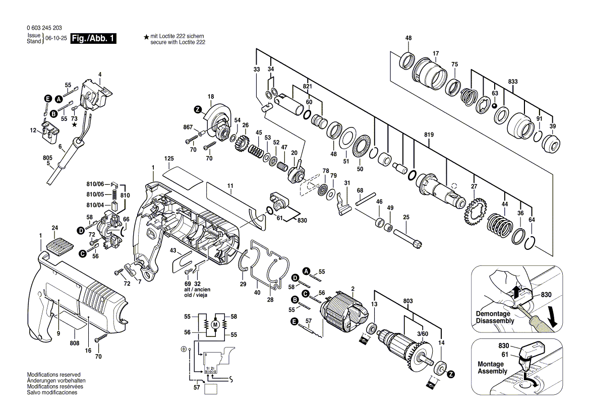 Nouveau véritable interrupteur Bosch 1617200047