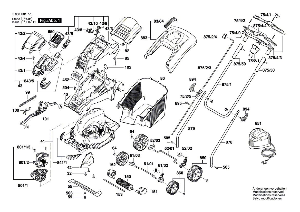 Ny ekte Bosch F016L66039 Dekselpanel