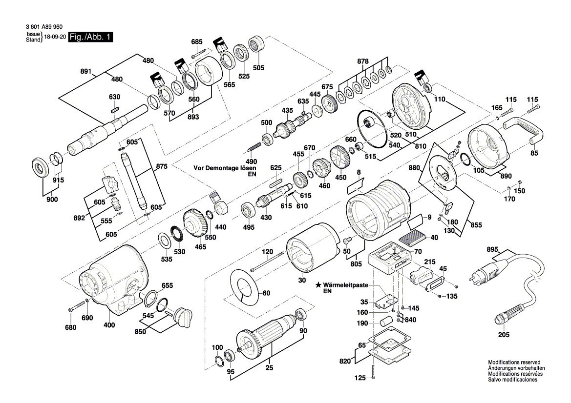 New Genuine Bosch 1600A0073E Armature With Fan