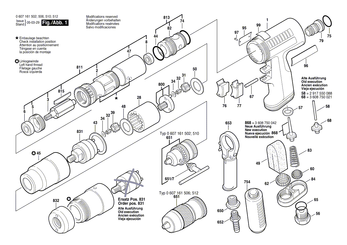 Ny ekte Bosch 1600A00HZ5 Push-Button