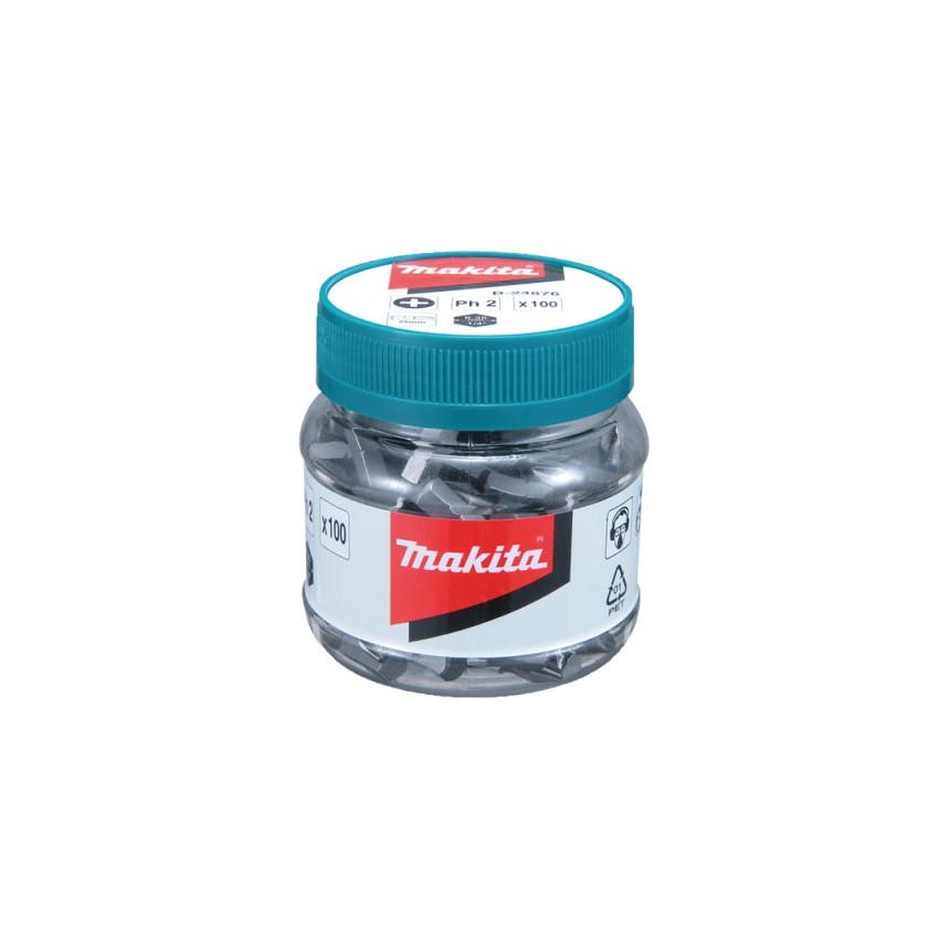 Neu Original Makita B-24882 Schraube Bit Mini Candy Jar PZ2x25mm 100PCS