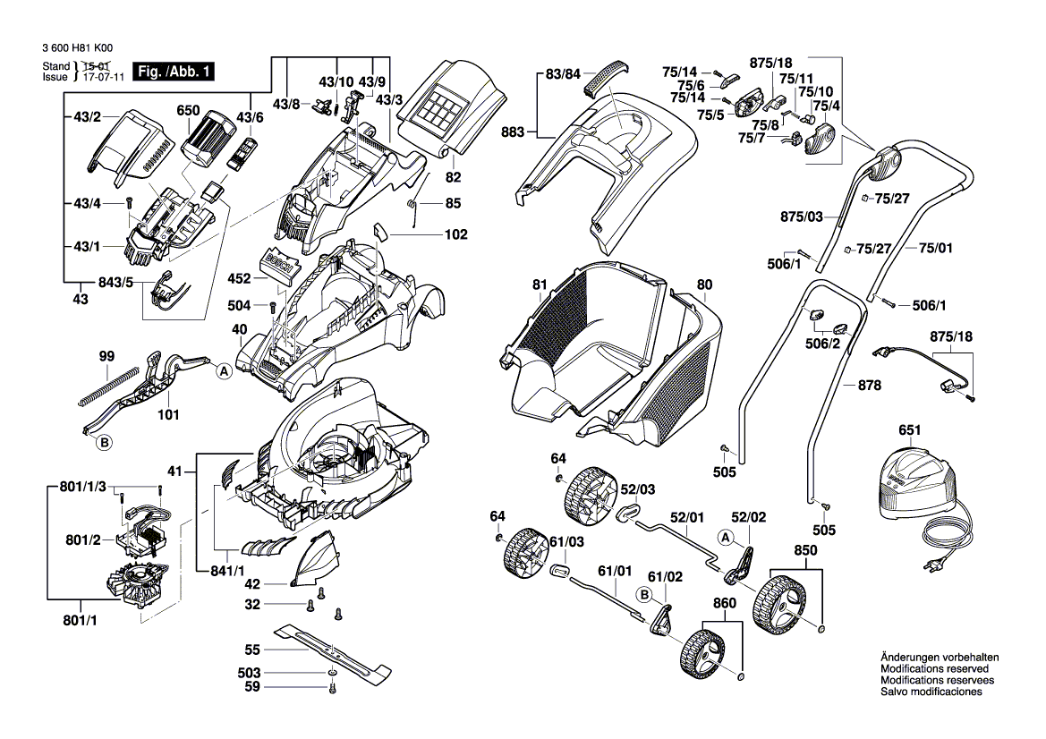 Ny ekte Bosch F016L66182 håndtak