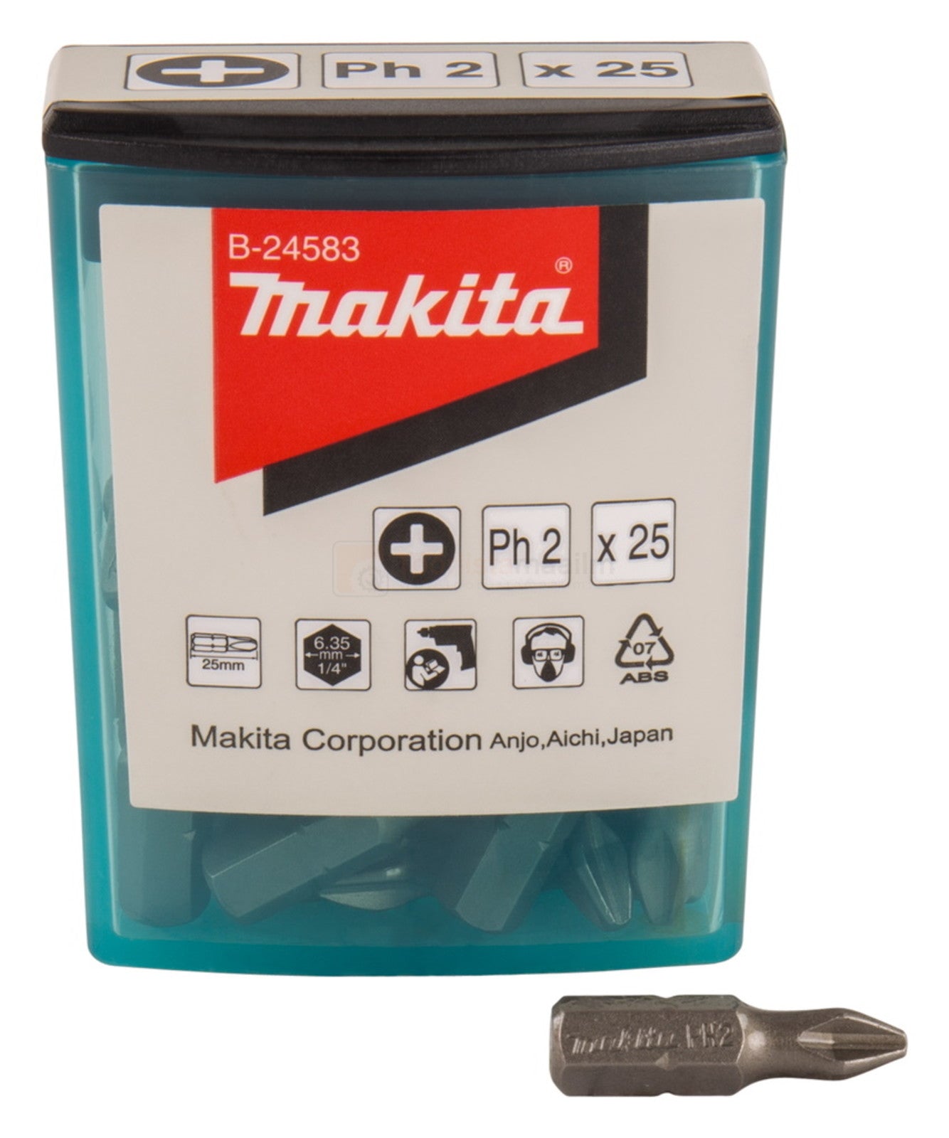 Nouveau authentique Makita B-24583 Bit de vis pH 2x25 mm 25pcs