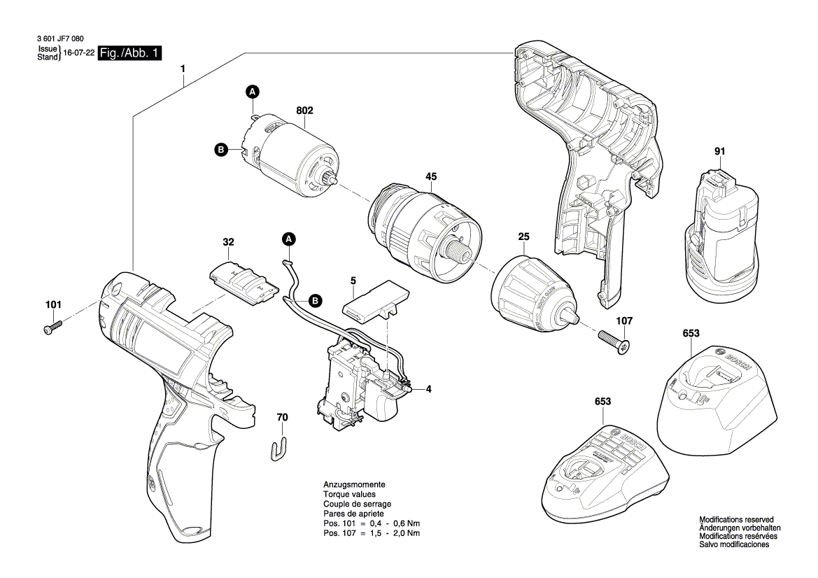 Ny äkta Bosch 1600A0103S KEYLESS CHUCK