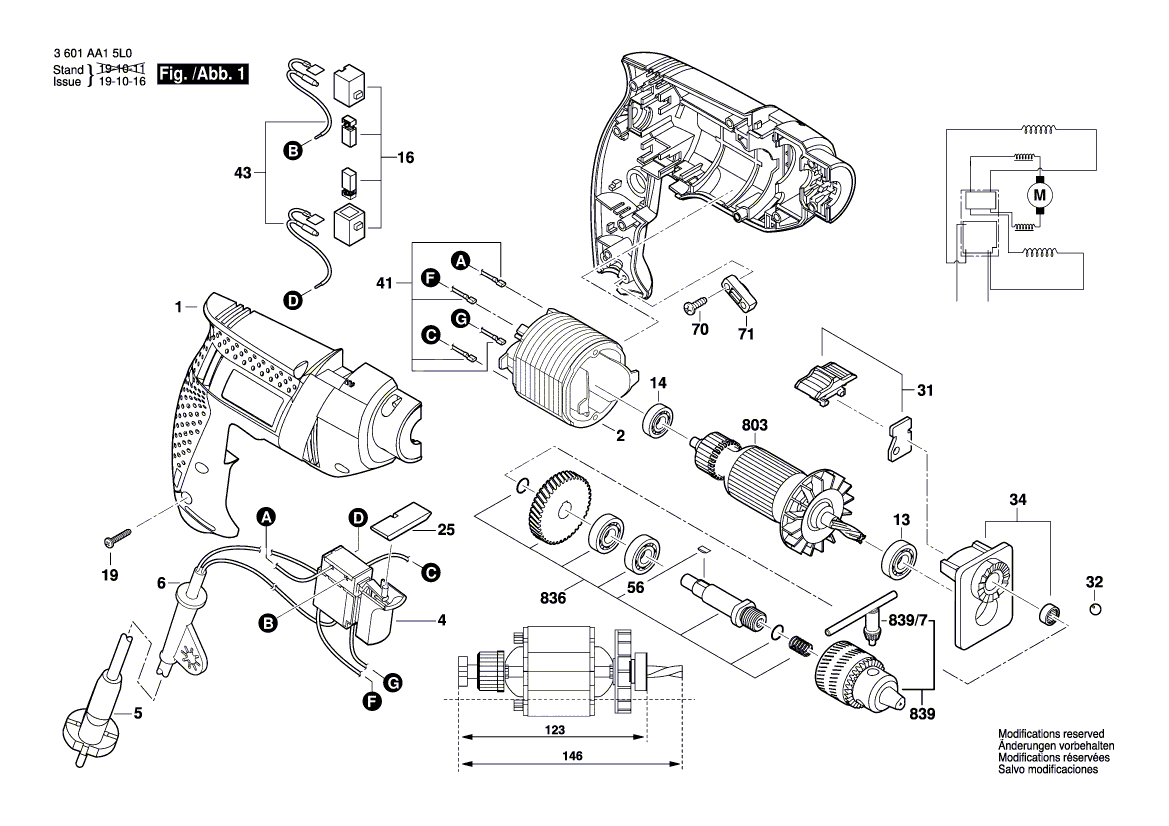 Nieuwe echte Bosch 1619PA1689 Key Chuck