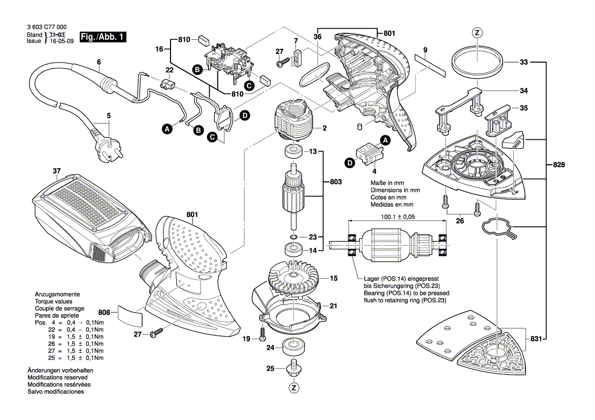 Neue Original-Schleifplatte 2609001000 von Bosch