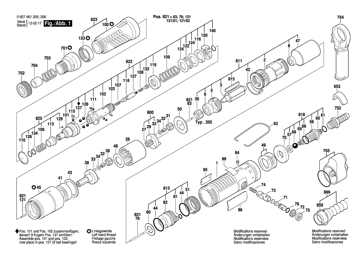 Nouveau véritable Bosch 3607030061 Assemblage de pièces de service