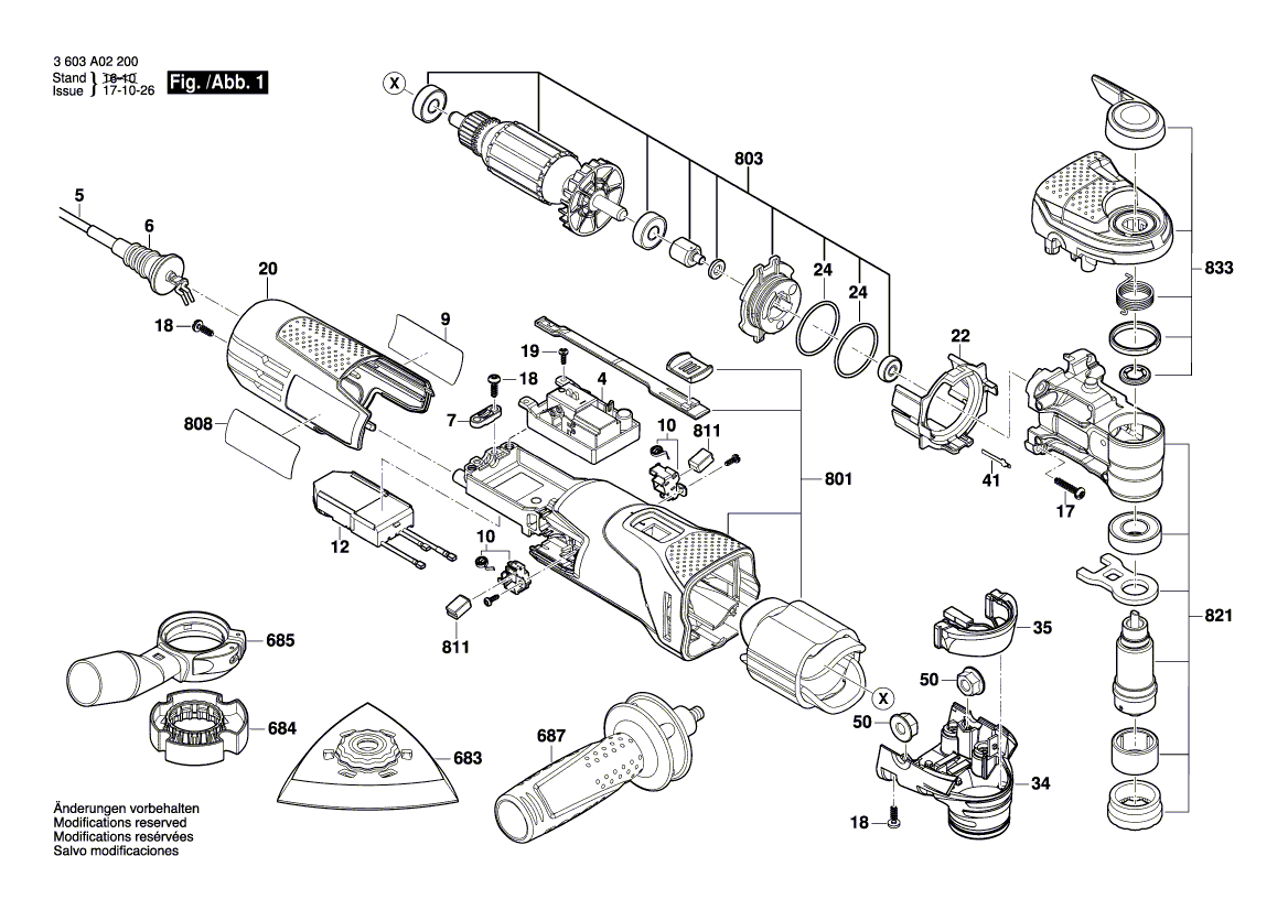 Nouveau véritable couverture de Bosch 1600A00830