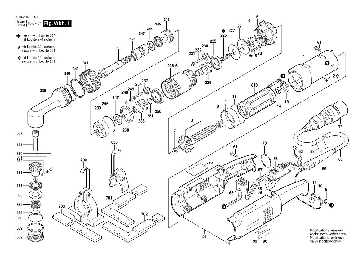 Nouvelle véritable poignée Bosch 3605132040