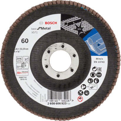 New Genuine Bosch 2608606923 X571 Best for Metal Flap Discs, Straight Version