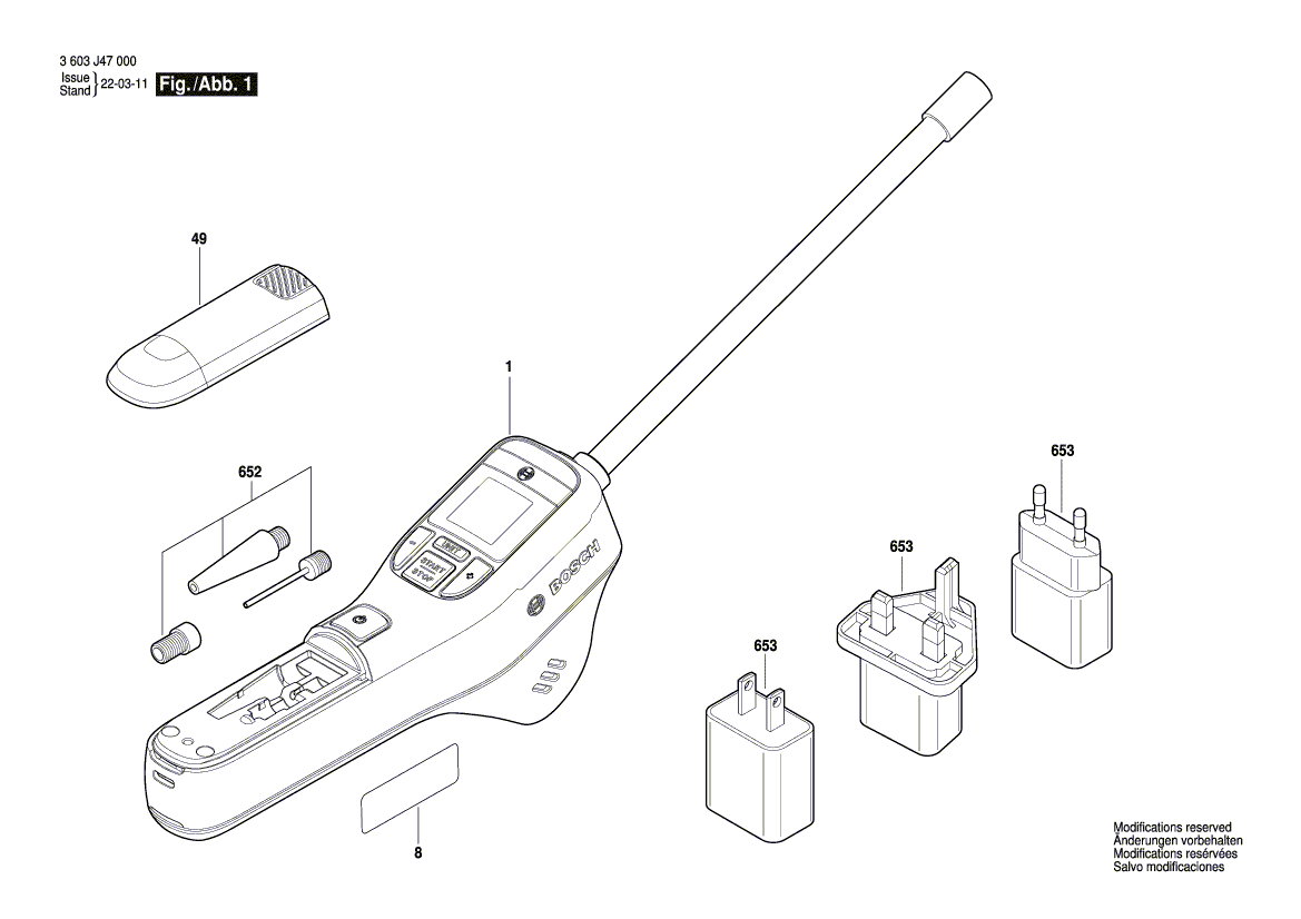 Neues Original-Typenschild 1619PB6105 von Bosch