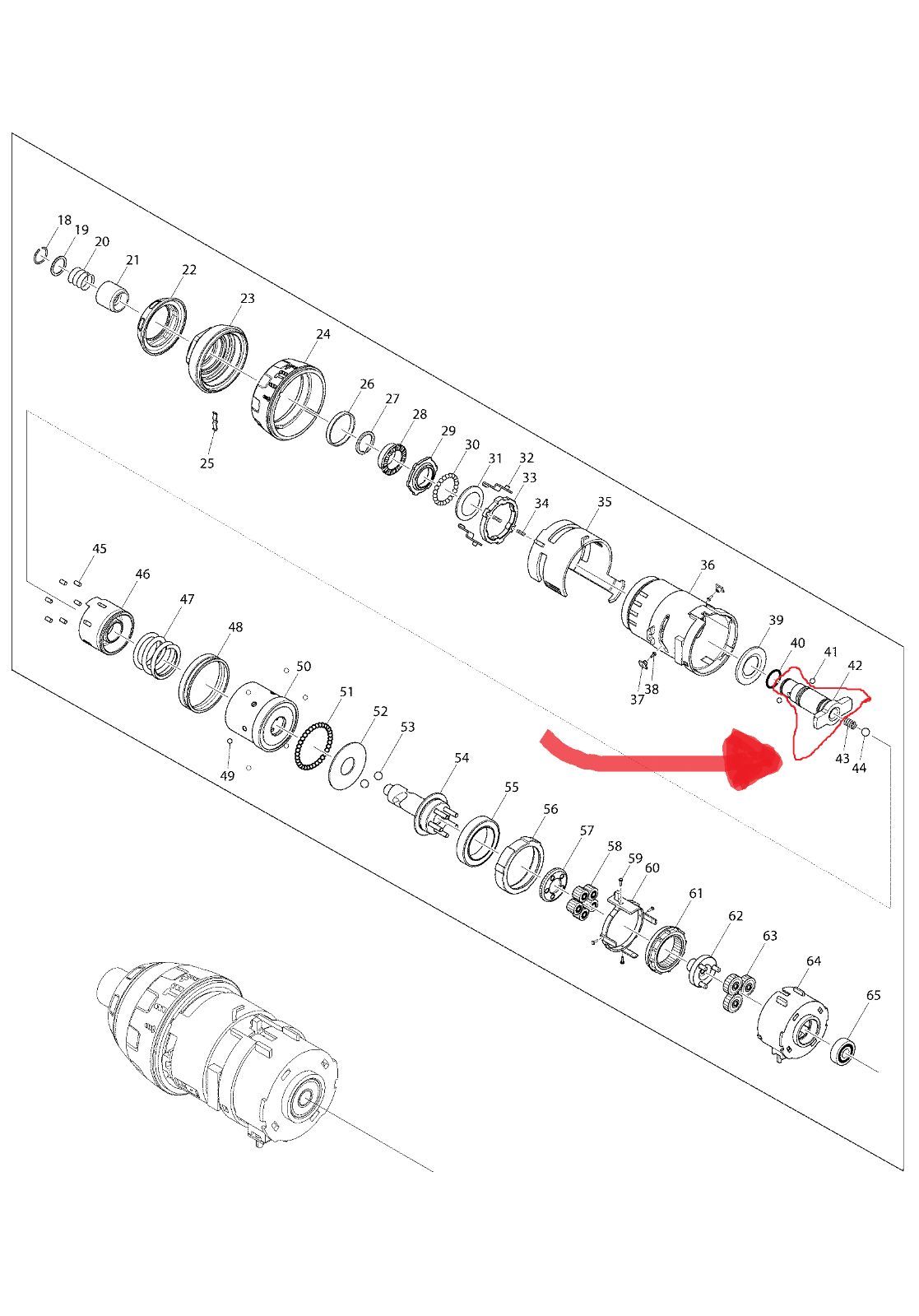 Nouvelle authentique Makita 326126-3 Anvil M pour BTP141 BTP131