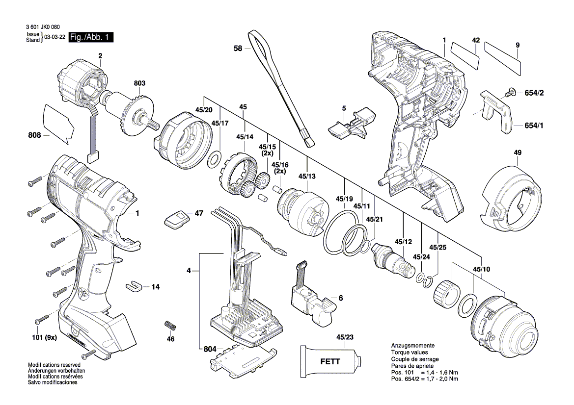 Neues Original-Flanschgehäuse 1600A023VV von Bosch