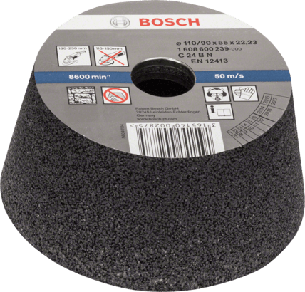 New Genuine Bosch 1608600239 Conical Cup Wheel for Stone For large angle