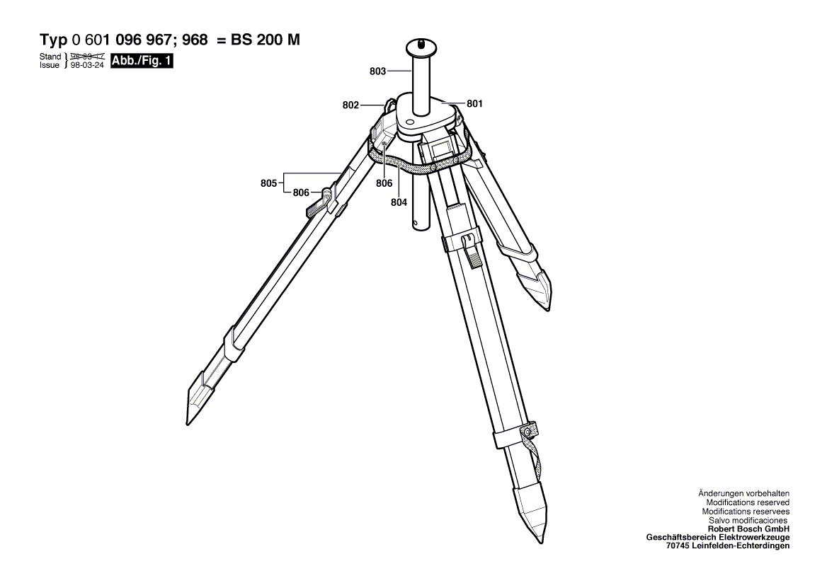 New Genuine Bosch 1609203975 Stand Leg