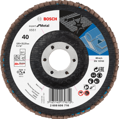 New Genuine Bosch 2608606716 X551 Expert for Metal Flap Discs, Angled Version