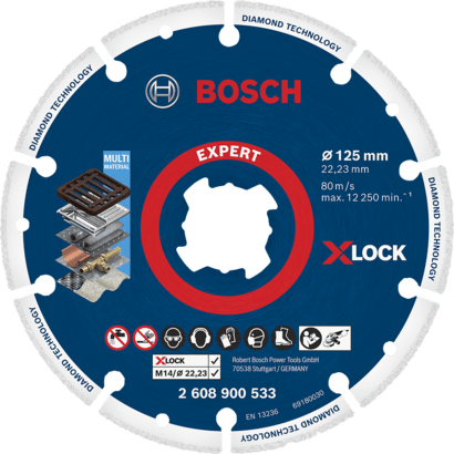 New Genuine Bosch 2608900533 EXPERT Diamond Metal Wheel X-LOCK Cutting Disc