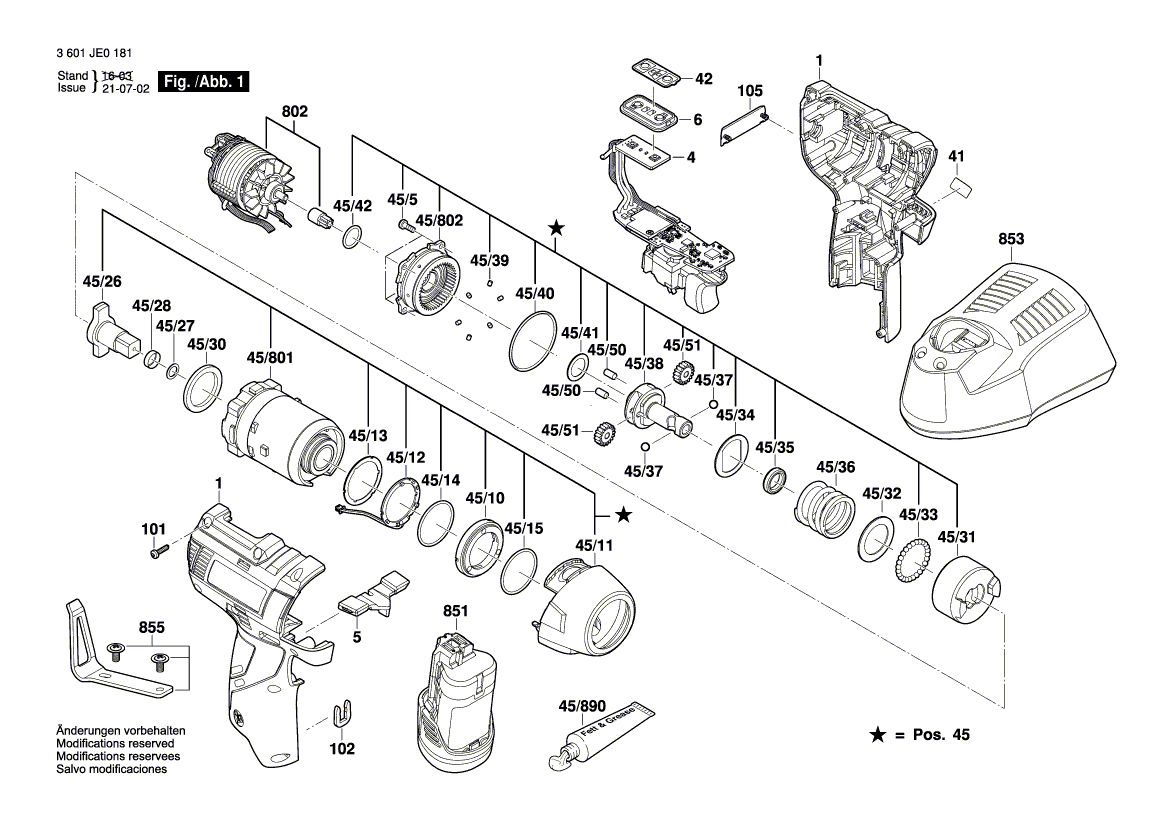 Nieuwe echte Bosch 2609199661 borstelloze DC -motor