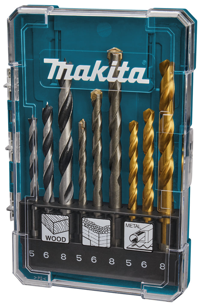 Новый оригинальный набор сверл Makita D-71962 для дерева 5/6/8 мм; 9 шт.