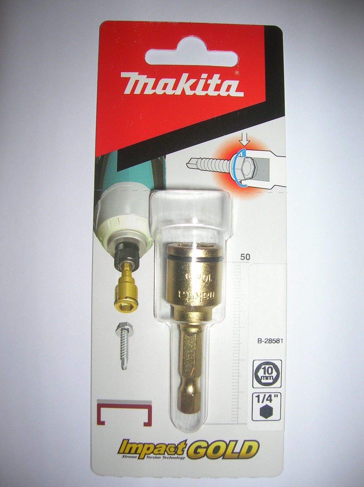 Новый оригинальный ударный гайковерт Makita B-28581 с золотым кольцом HEX10 мм