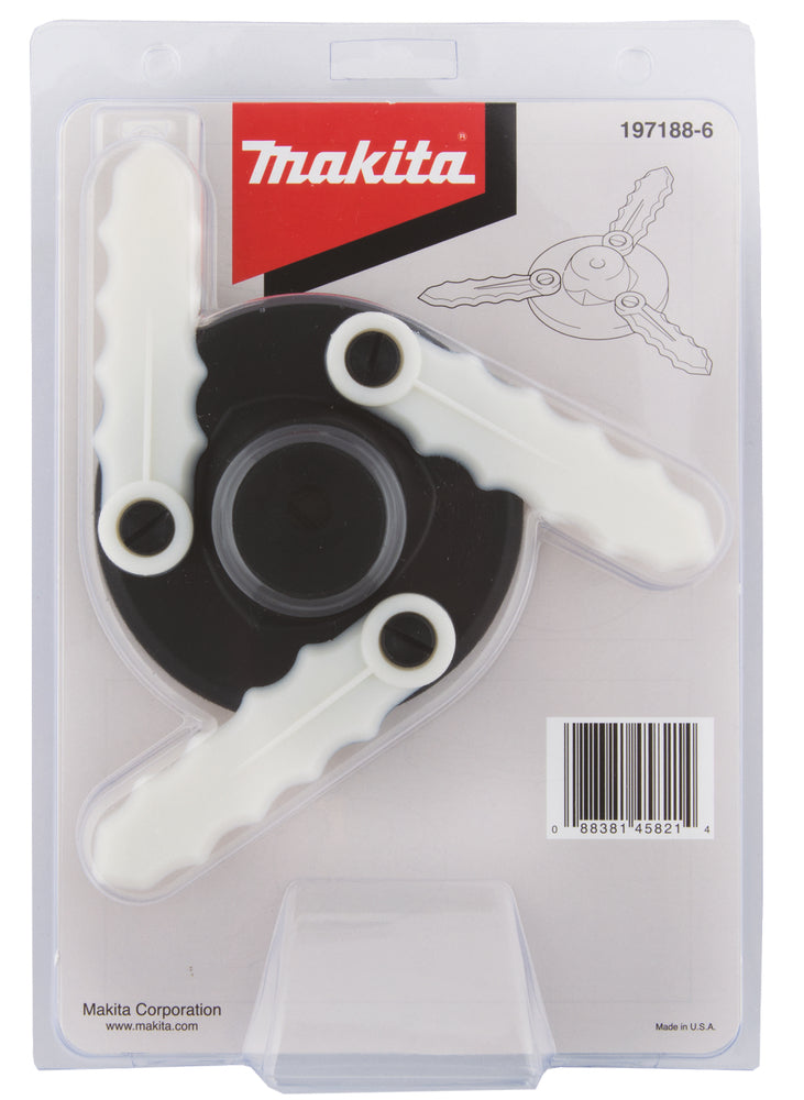 Nouvelle authentique Makita 197188-6 Tête de coupe avec une lame en plastique Set M8 et M10