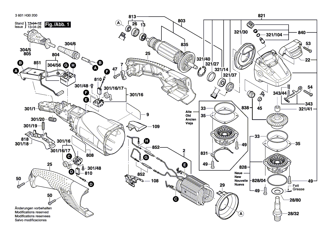 Neue Original-Schleifspindel 1607000D6A von Bosch