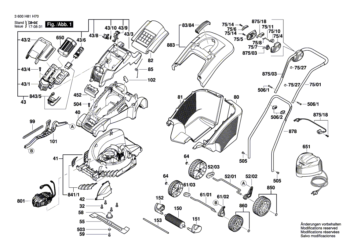 Neue Original Bosch F016103601 Bedienleiste