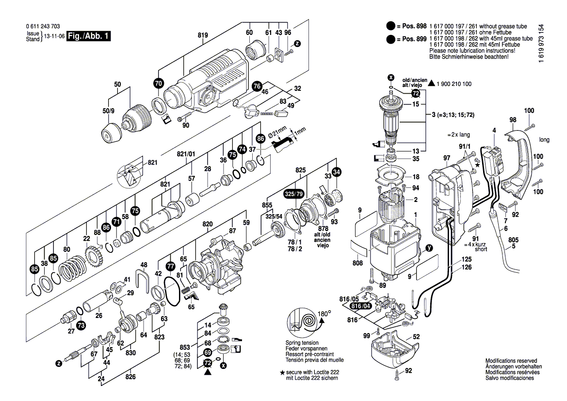 New Genuine Bosch 1617000198 Wear and Tear Part Set