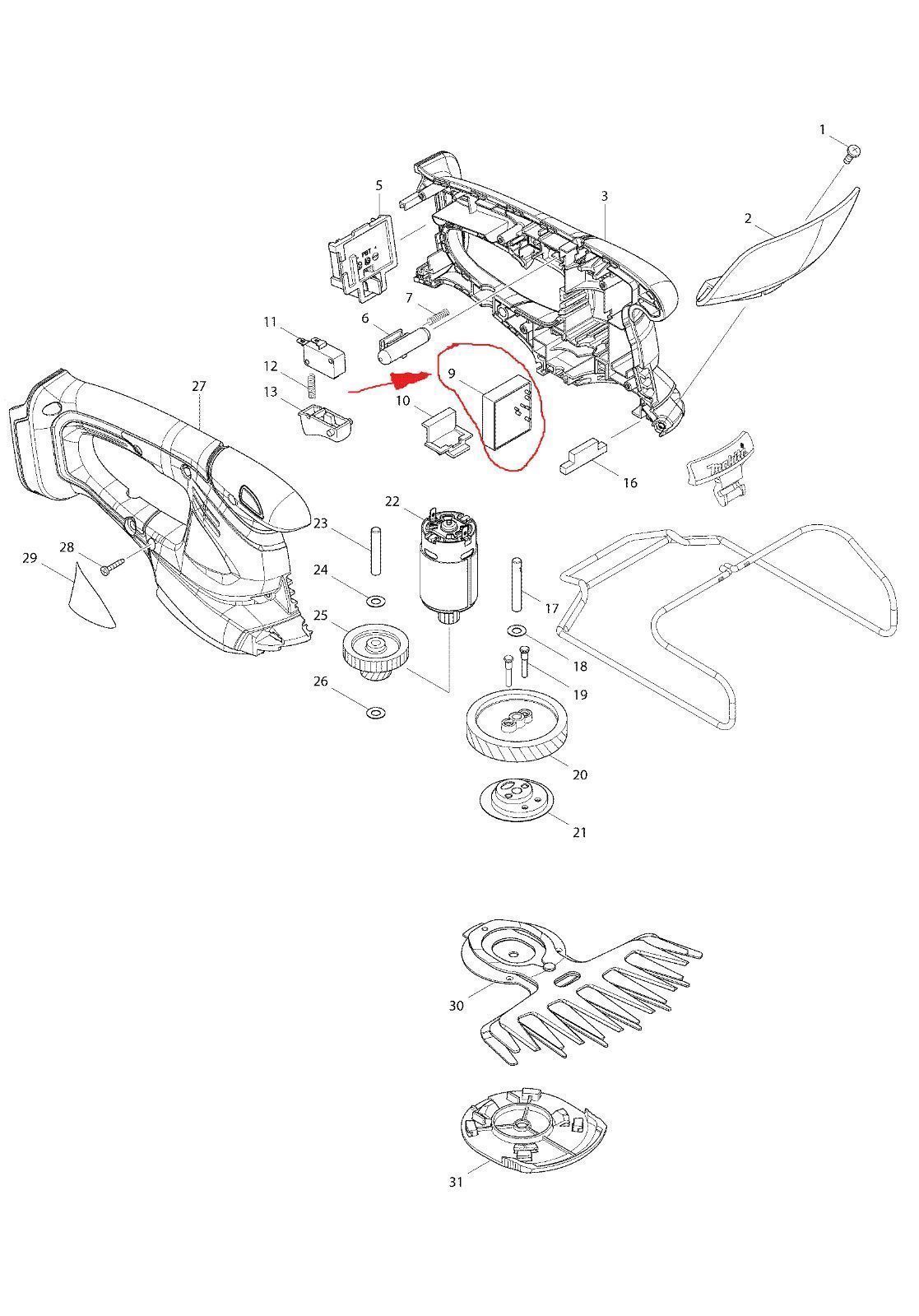 Новый оригинальный контроллер Makita 620117-9 для UM166D BUM166 14,4В