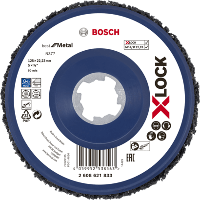 Uusi aito Bosch 2608621833 X-Lock Cleaning Disc N377 -metalli pienelle kulmalle